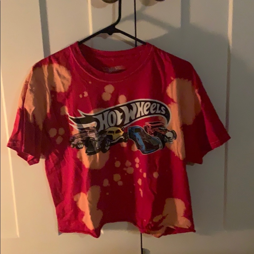Cropped hot wheels shirt